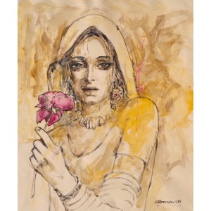 Moazzam Ali, 20 x 24 Inch, Watercolor on Paper, Figurative Painting, AC-MOZ-111